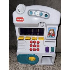 WORKS! Vintage 1997 Playskool Saving Sounds Bank ATM Toy Real Coin Sorter Sounds